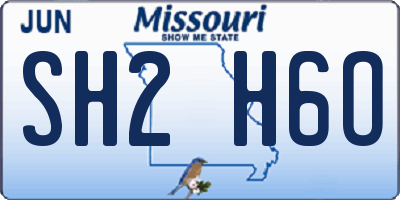 MO license plate SH2H6O