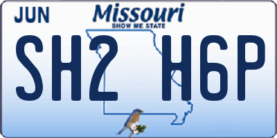 MO license plate SH2H6P