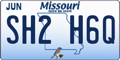 MO license plate SH2H6Q