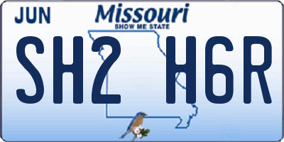 MO license plate SH2H6R