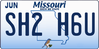 MO license plate SH2H6U
