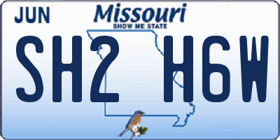 MO license plate SH2H6W
