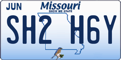 MO license plate SH2H6Y