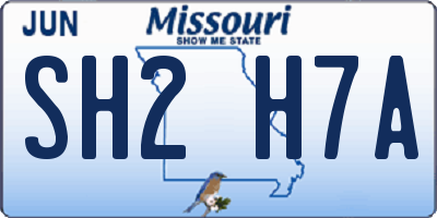 MO license plate SH2H7A