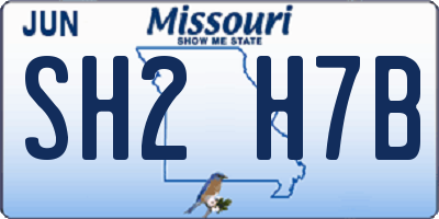 MO license plate SH2H7B