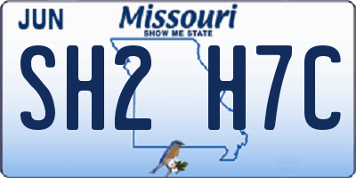 MO license plate SH2H7C