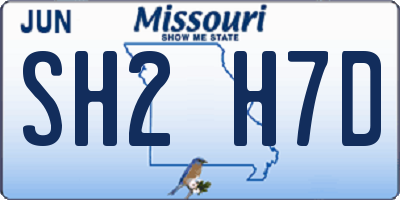 MO license plate SH2H7D