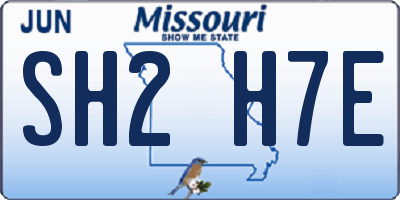 MO license plate SH2H7E