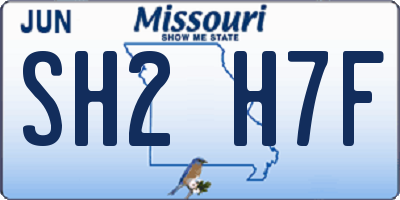 MO license plate SH2H7F