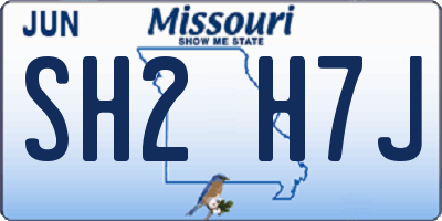 MO license plate SH2H7J