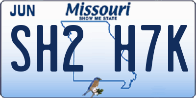 MO license plate SH2H7K