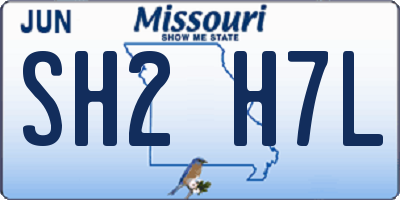 MO license plate SH2H7L