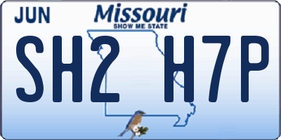 MO license plate SH2H7P