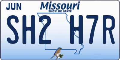 MO license plate SH2H7R