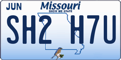 MO license plate SH2H7U