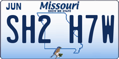 MO license plate SH2H7W