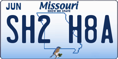 MO license plate SH2H8A