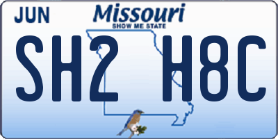 MO license plate SH2H8C