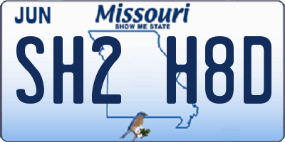 MO license plate SH2H8D