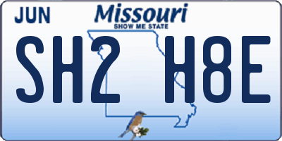 MO license plate SH2H8E