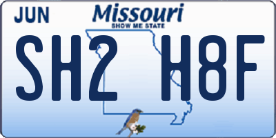 MO license plate SH2H8F