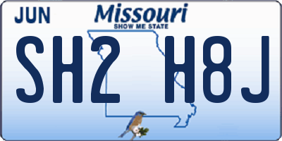 MO license plate SH2H8J