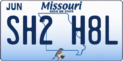 MO license plate SH2H8L