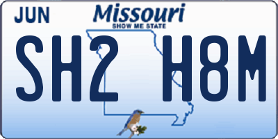 MO license plate SH2H8M