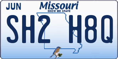 MO license plate SH2H8Q