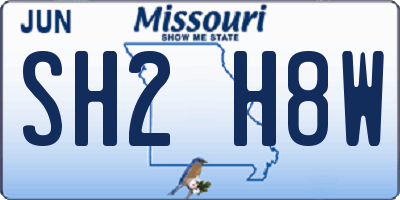 MO license plate SH2H8W