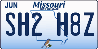 MO license plate SH2H8Z