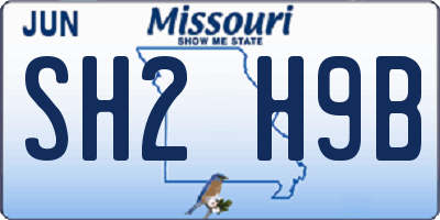 MO license plate SH2H9B