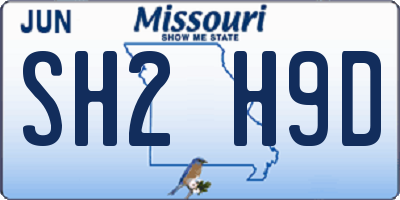 MO license plate SH2H9D