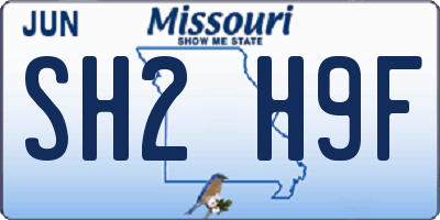 MO license plate SH2H9F