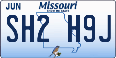 MO license plate SH2H9J