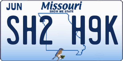 MO license plate SH2H9K