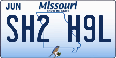 MO license plate SH2H9L