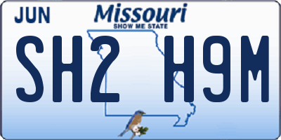 MO license plate SH2H9M