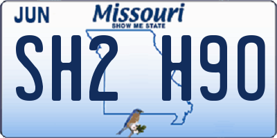 MO license plate SH2H9O