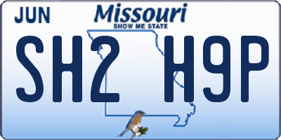 MO license plate SH2H9P