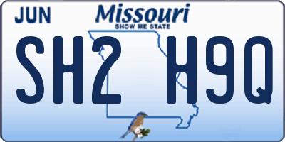 MO license plate SH2H9Q