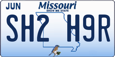 MO license plate SH2H9R