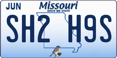 MO license plate SH2H9S