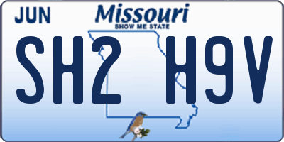 MO license plate SH2H9V