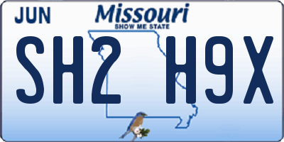 MO license plate SH2H9X