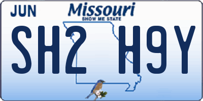 MO license plate SH2H9Y