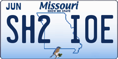MO license plate SH2I0E