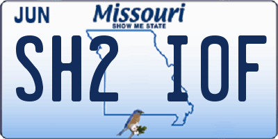 MO license plate SH2I0F