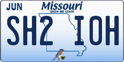 MO license plate SH2I0H