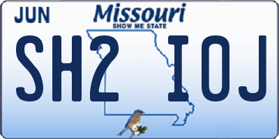 MO license plate SH2I0J